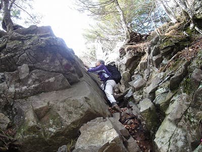 山頂付近の岩場