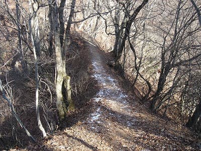 狭い登山道