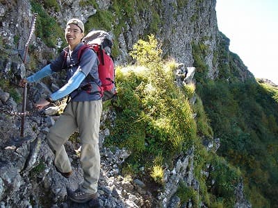 岩場の登山道