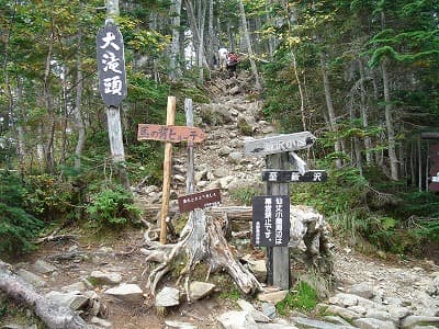 大滝頭と登山道