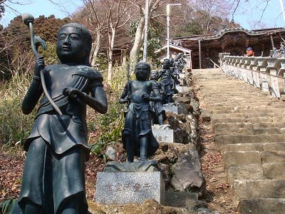 地蔵群と階段