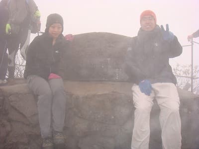 伯耆大山山頂で記念撮影