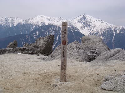 山頂の標識