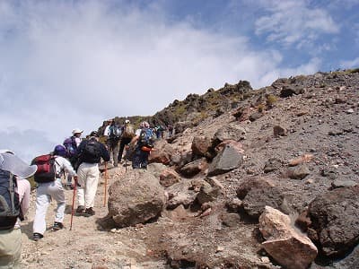 ガレた登山道