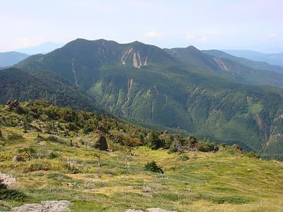 山頂付近の眺め