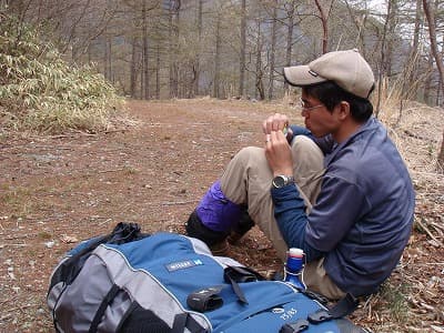 山での食事