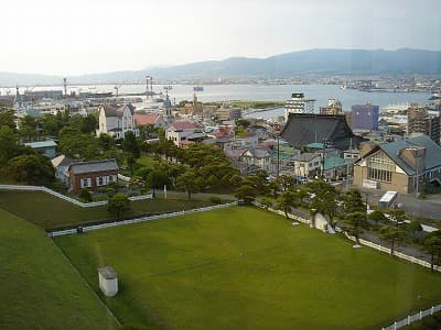 北海道函館市の旅行で訪れた観光名所、函館山ロープウェーからの景色