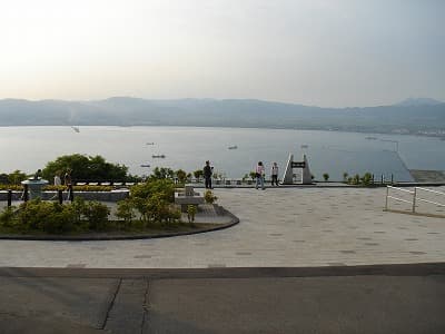 北海道函館市の旅行で訪れた観光名所、函館山の山頂