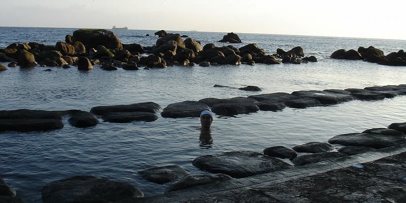 北海道函館市の旅行で訪れた観光名所、水無海浜温泉