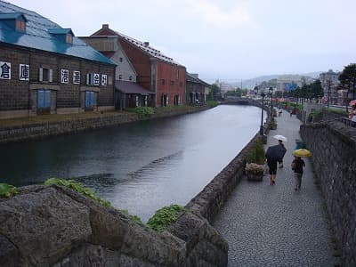 北海道小樽市の旅行で訪れた観光名所、小樽運河