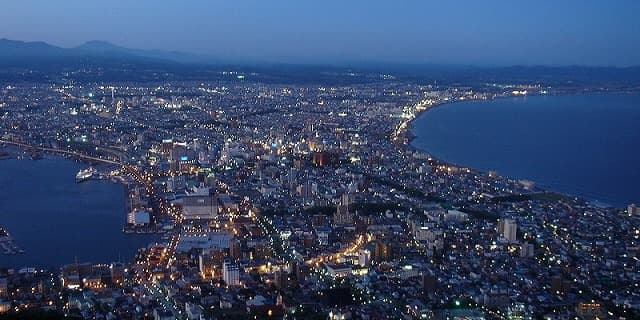 北海道函館市の旅行で訪れた観光名所、函館山