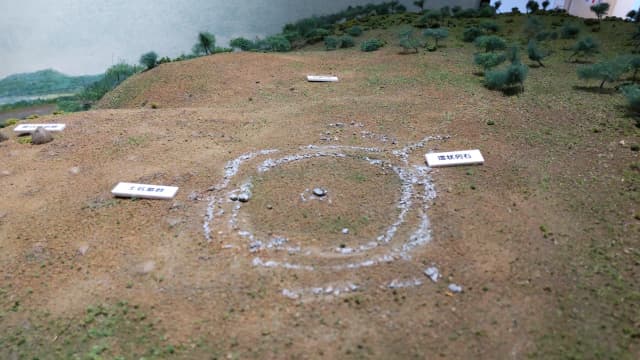 青森県青森市の旅行で訪れた観光名所、小牧野遺跡のジオラマ