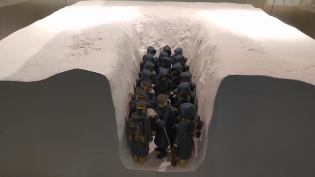 青森県青森市の旅行で訪れた観光名所、八甲田山雪中行軍の露営