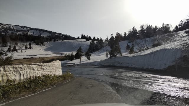 青森県青森市の旅行で訪れた観光名所、八甲田山南麓と雪の回廊