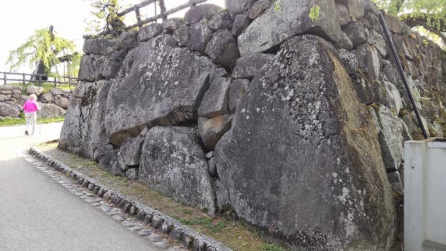 青森県弘前市の旅行で訪れた観光名所、弘前城の亀の石