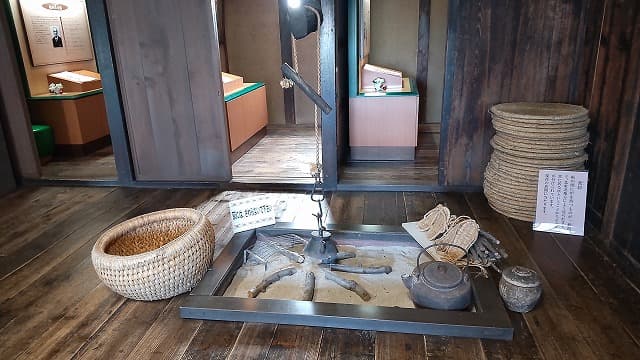 青森県弘前市の旅行で訪れた観光名所、旧小山内家住宅の常居（じょい）