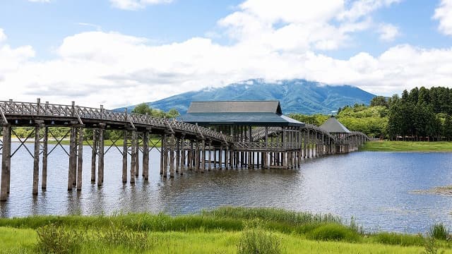 青森県北津軽郡の旅行で訪れた観光名所、鶴の舞橋