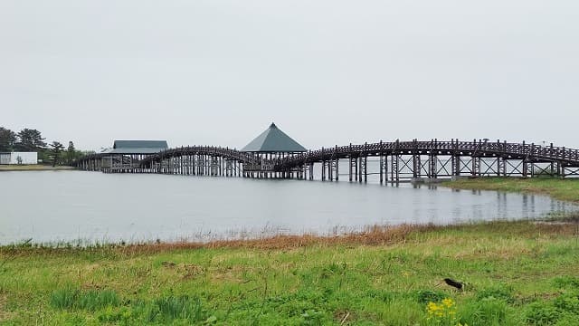 青森県北津軽郡の旅行で訪れた観光名所、鶴の舞橋