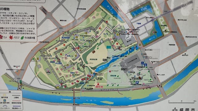 岩手県盛岡市の旅行で訪れた観光名所、盛岡城跡公園