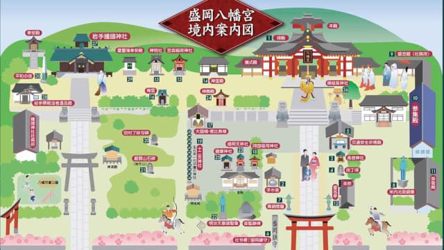 岩手県盛岡市の旅行で訪れた観光名所、盛岡八幡宮