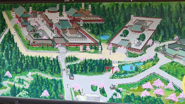 宮城県塩竃市の旅行で訪れた観光名所、鹽竈神社マップ