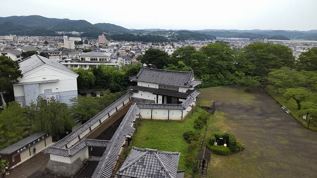 宮城県白石市の旅行で訪れた観光名所、白石城三階櫓からの展望