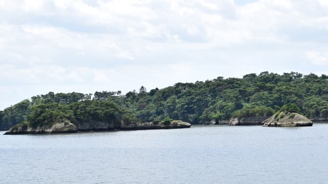 宮城県宮城郡の旅行で訪れた観光名所、日本三景松島の布袋島など