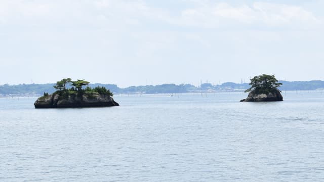 宮城県宮城郡の旅行で訪れた観光名所、日本三景松島の伊勢島・小町島