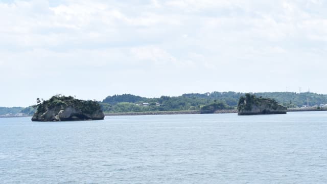 宮城県宮城郡の旅行で訪れた観光名所、日本三景松島の夫婦島