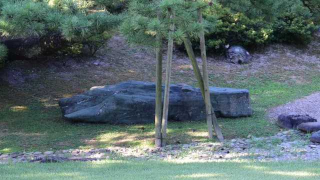 秋田県秋田市の旅行で訪れた観光名所、如斯亭庭園＿渇虎石