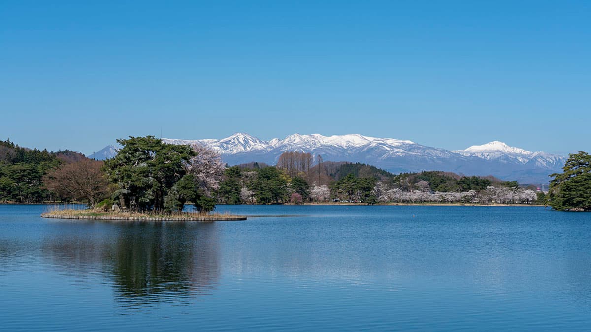 福島県白河市の旅行で訪れた観光名所、南湖公園