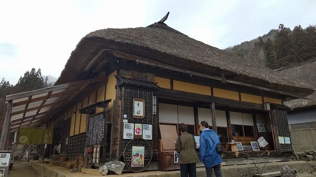 福島県南会津郡の旅行で訪れた観光名所、大内宿＿伝統的建物