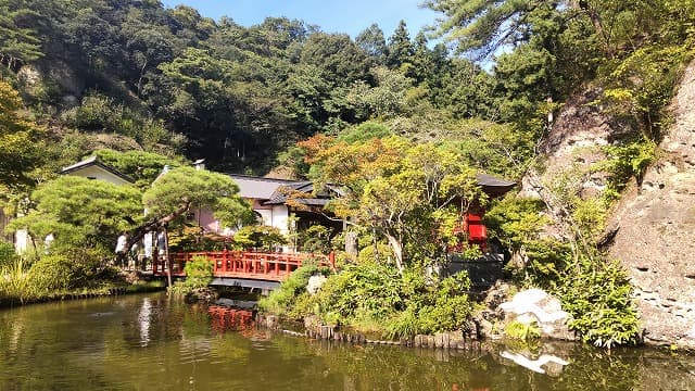 栃木県宇都宮市の旅行で訪れた観光名所、大谷寺（大谷観音）の弁天堂