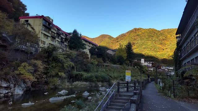 栃木県日光市の旅行で訪れた観光名所、川治温泉