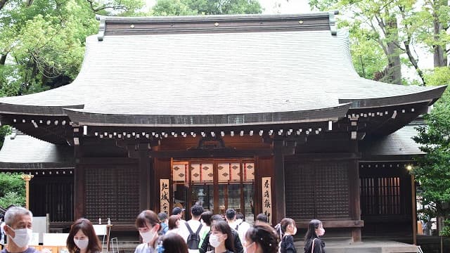 埼玉県川越市の旅行で訪れた観光名所、川越氷川神社の拝殿