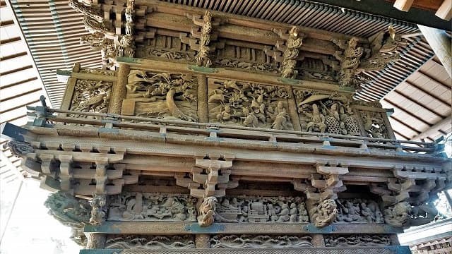 埼玉県川越市の旅行で訪れた観光名所、川越氷川神社の江戸彫