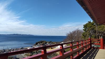 千葉県館山市の旅行で訪れた観光名所、観音堂からの眺め