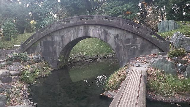 東京都文京区の旅行で訪れた観光名所、小石川後楽園の円月橋