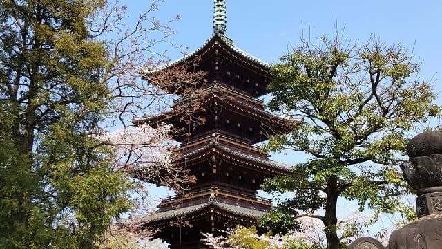 東京都台東区の上野恩賜公園にある旧寛永寺五重塔