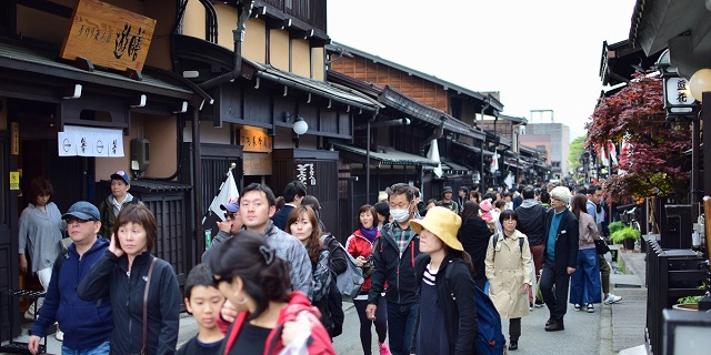 岐阜県高山市の旅行で訪れた観光名所、古い町並み