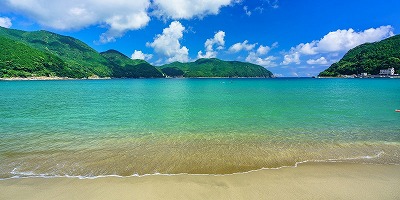 三重県熊野市の旅行で訪れた観光名所、新鹿海水浴場