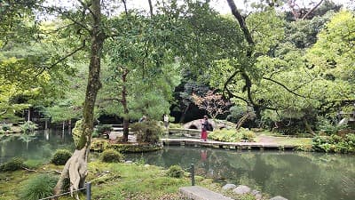 石川県金沢市の旅行で訪れた観光名所、尾山神社の神苑