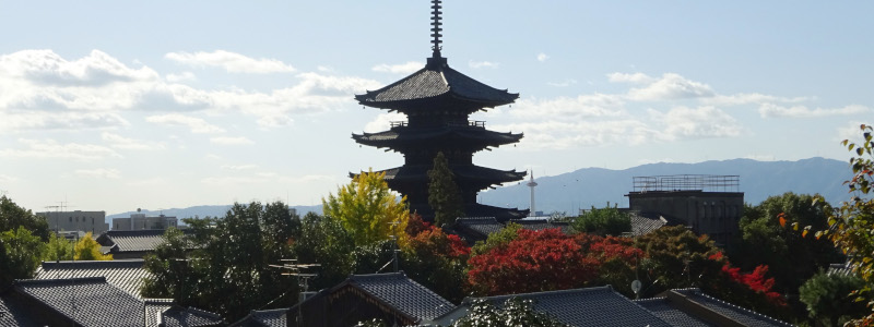 京都府の旅行で訪れた観光名所、五重塔