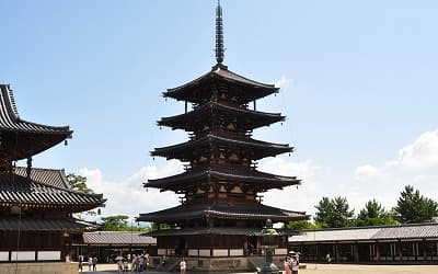 奈良県生駒郡の旅行で訪れた観光名所、法隆寺