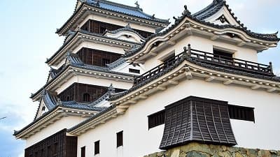 愛媛県大洲市の旅行で訪れた観光名所、大洲城の天守と高欄櫓