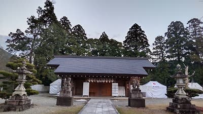愛媛県大洲市の旅行で訪れた観光名所、大洲神社拝殿
