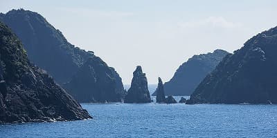 鹿児島県南さつま市の旅行で訪れた観光名所、双剣石