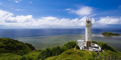 沖縄県石垣市の旅行で訪れた観光名所、平久保崎灯台