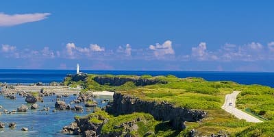 沖縄県宮古島市の旅行で訪れた観光名所、東平安名崎