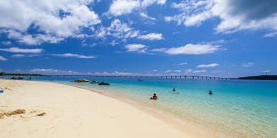 沖縄県宮古島市の旅行で訪れた観光名所、前浜ビーチ